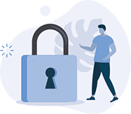 icon of person with lock symbolizing network security