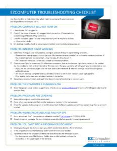 Landing Page -- Troubleshooting Checklist | EZComputer Solutions